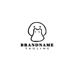 cute animal duck logo template icon vector illustration