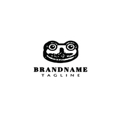 cute frog logo template icon vector illustration