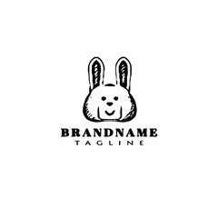 cute rabbit logo cartoon icon vector illustration