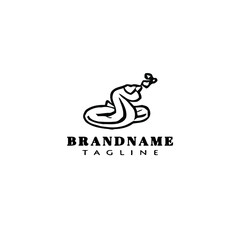 cute snake logo icon vector illustration