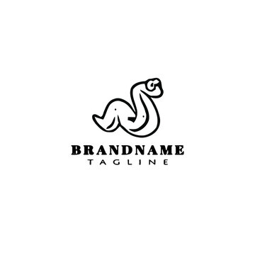cute snake logo cartoon icon vector