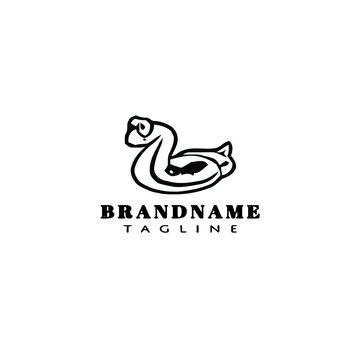 snake logo cartoon icon vector illustration