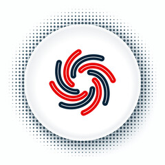 Line Tornado icon isolated on white background. Cyclone, whirlwind, storm funnel, hurricane wind or twister weather icon. Colorful outline concept. Vector