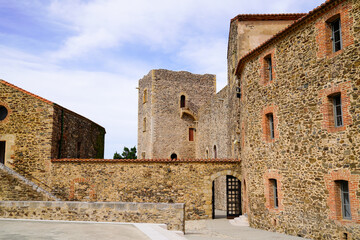 Collioure interior view of medieval castle Languedoc-Roussillon France French Catalan Coast