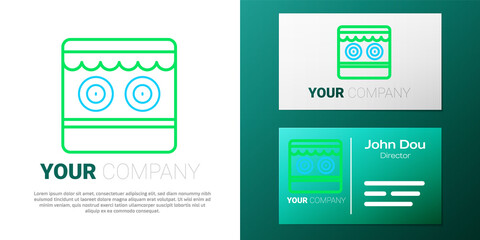 Line Shooting gallery icon isolated on white background. Colorful outline concept. Vector