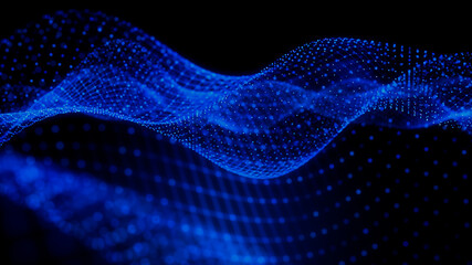 Big Data Concept. Blue, Futuristic Digital Style. 3D Render.