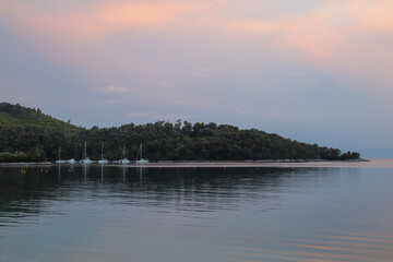 sunset over the lake
