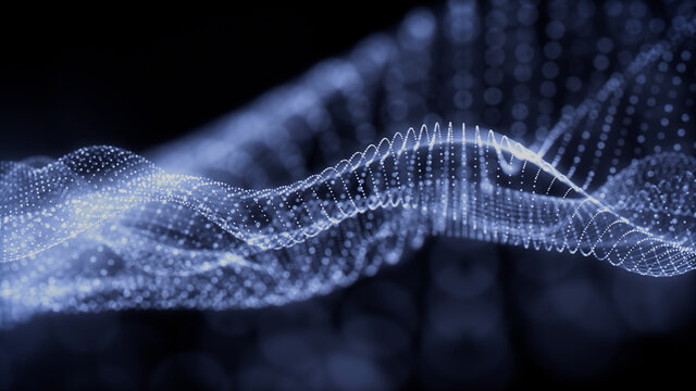 Smart Network and Connection Concept. Blue, Futuristic Digital Style. 3D Render.