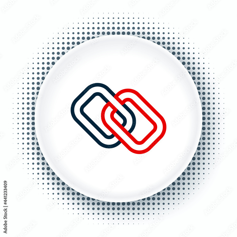 Poster line chain link icon isolated on white background. link single. hyperlink chain symbol. colorful out