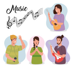 people in music banner