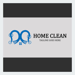 Home clean logo design template. Vector illustration