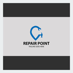 Repair point logo design concept. Vector illustration