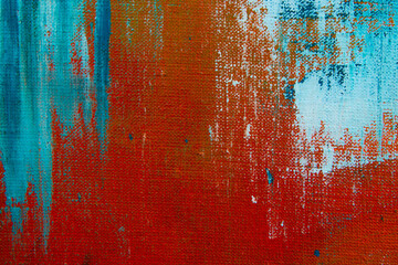 creative background, a spot of  colored primer rubbed on the surface of a linen canvas, temporary...