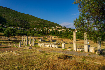 Fototapeta na wymiar Ruins in the Ancient Messene in Peloponnese, Greece. 