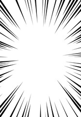 Obraz premium Comic lines frame representing speed or explosion. Cartoon blast drawing template.
