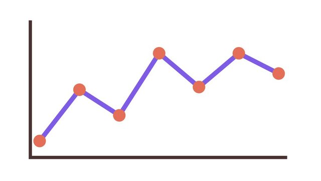 Line graph chart infographic flat design for presentations and reports. Available in 4K FullHD and HD video