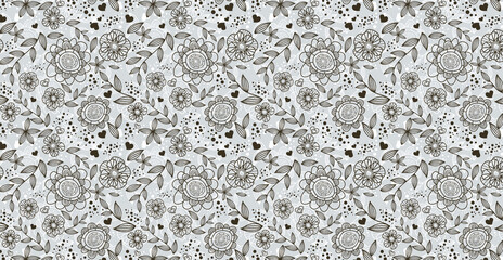 Luxurious floral batik background. Floral decoration curls illustration. Hand drawn paisley pattern elements. Vintage ornament, pattern.