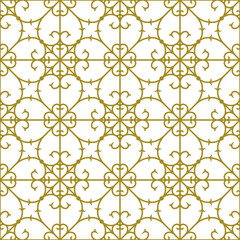 Fototapeta premium Beautiful, luxurious floral pattern drawn in an elegant, simplel and Oriental style inspired by Tunisian architecture.