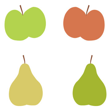 simple vector illustration pear and apple