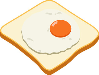 simple illustration toasts with fried egg