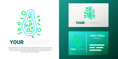 Line Bacteria icon isolated on white background. Bacteria and germs, microorganism disease causing, cell cancer, microbe, virus, fungi. Colorful outline concept. Vector