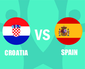 European football 2020 Round of 16.European soccer final.Croatia vs Spain

