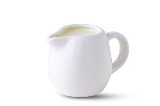 full jug of milk isolated on white background