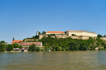 Fototapeta na wymiar View on Petrovaradin fortress over Danube river, Novi Sad, Serbia