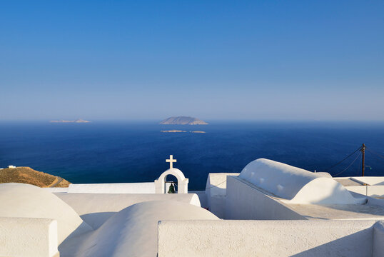 Detail in the village of Chora on the Greek island of Anafi in the Cyclades archipelago