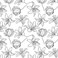 estampa flores preta