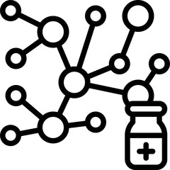 Molecular structure icon, Vaccine Development related vector