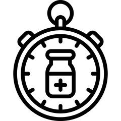 Stopwatch with Virus icon, Vaccine Development related vector