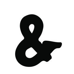Ampersand. Hand drawn illustration. AND sign