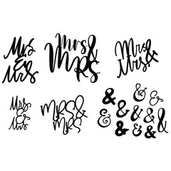 MRS and mrs. Gay wedding illustration. AND sign