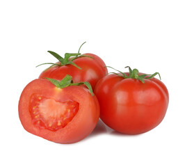 Tomatoes and slice isolated on a white background
