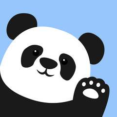 Cute panda waving paw, vector illustration © Totostarkk9456
