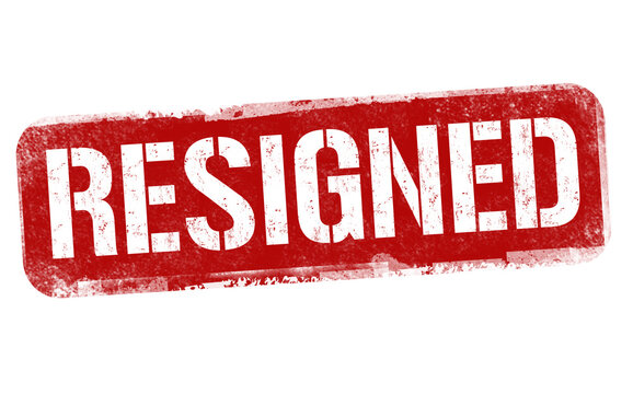 Resigned grunge rubber stamp