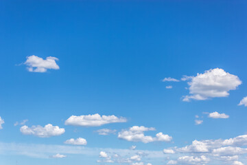 Naklejka na ściany i meble blue clear sky with white clouds