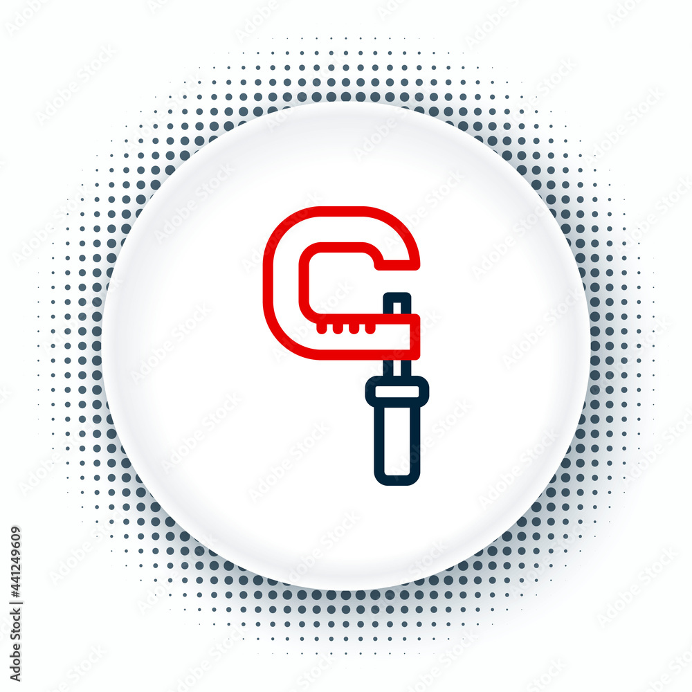 Poster Line Micrometer icon isolated on white background. Measuring engineer tool. Universal device designed to measure linear dimensions. Colorful outline concept. Vector