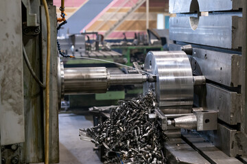 drilling process on an old machine in an old production, drilling and cooling