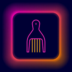 Glowing neon line Barrette icon isolated on black background. Colorful outline concept. Vector