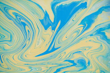 Fototapeta na wymiar Fluid art texture. Background with abstract mixing paint effect. Liquid acrylic picture that flows and splashes. Mixed paints for posters or wallpapers. Style incorporates the swirls of marble.