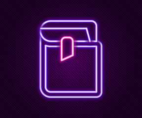 Glowing neon line Book icon isolated on black background. Colorful outline concept. Vector