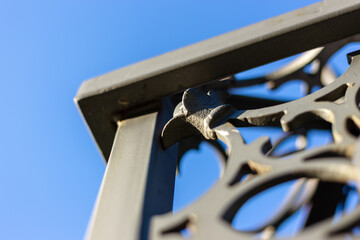 Steel structure with artistic design. Photo with blur.