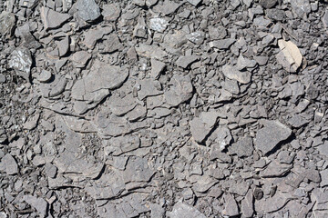 Crushed shale rock, shale crumb in natural conditions