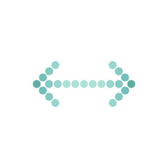 Vector distance icon. Two opposite horizontal arrows isolated on white. Flat stretch icon.