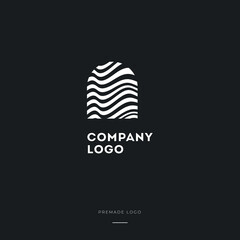 Black and White Zebra A Letter Logo Design. Creative A vector illustration with lines.