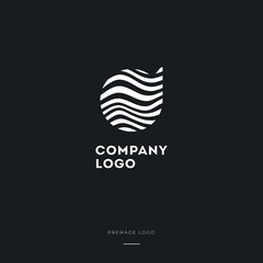 Obraz premium Black and White Zebra chat baloon Logo Design. Creative vector illustration with lines.