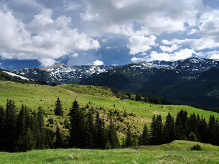 Beautiful mountain landscape of Parang Mountains in Romania, Europe