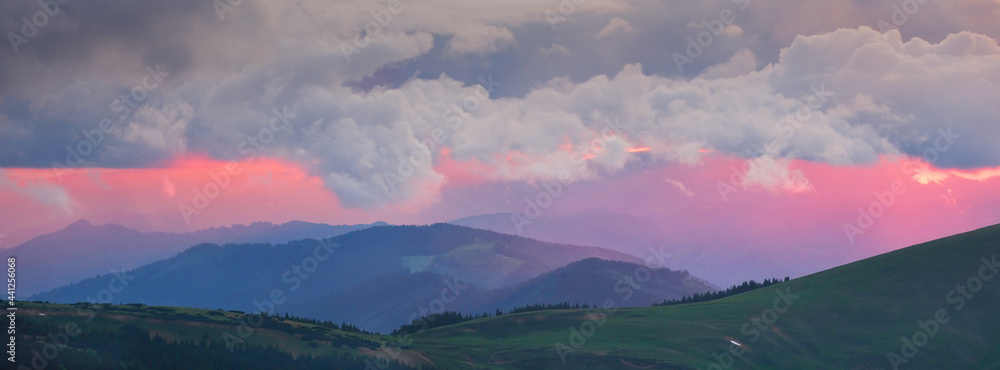 Wall mural Beautiful mountain landscape of Parang Mountains in Romania, Europe